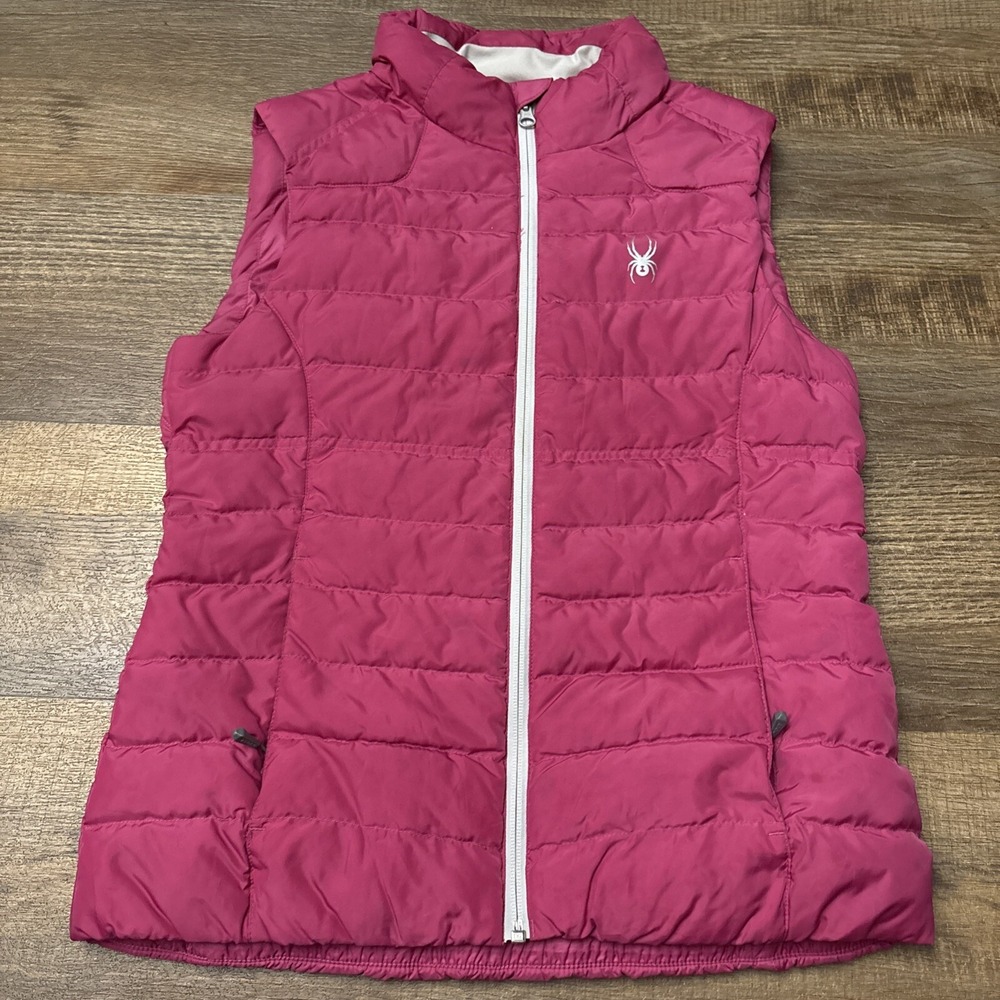 Spyder Quilted Goose Duck Down Full Zip Puffer Vest Size Small Ski Warm Winter